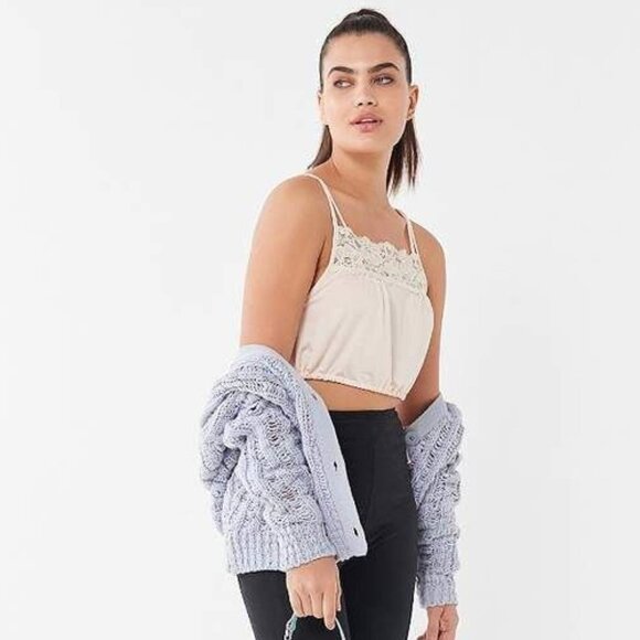 Satin Side-Tie Cropped Cami | Urban Outfitters - Picture 1 of 8